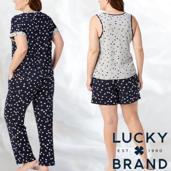 Lucky Brand | Women's 4 Piece Lounge Set | Navy Blue Stars | NWOT - Picture 3 of 6